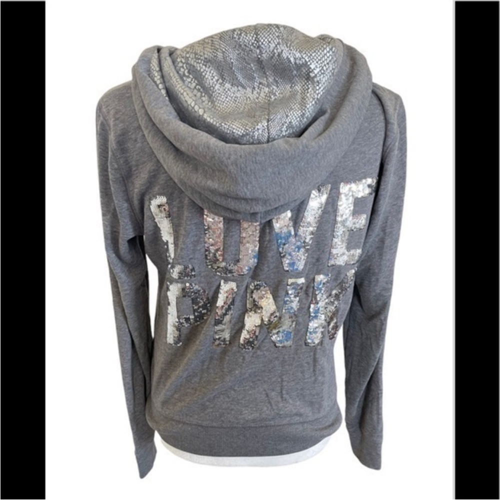 LIMITED EDITION HTF BLING PINK VICTORIAS SECRET SNAKESKIN AND SEQUINS SWEATER